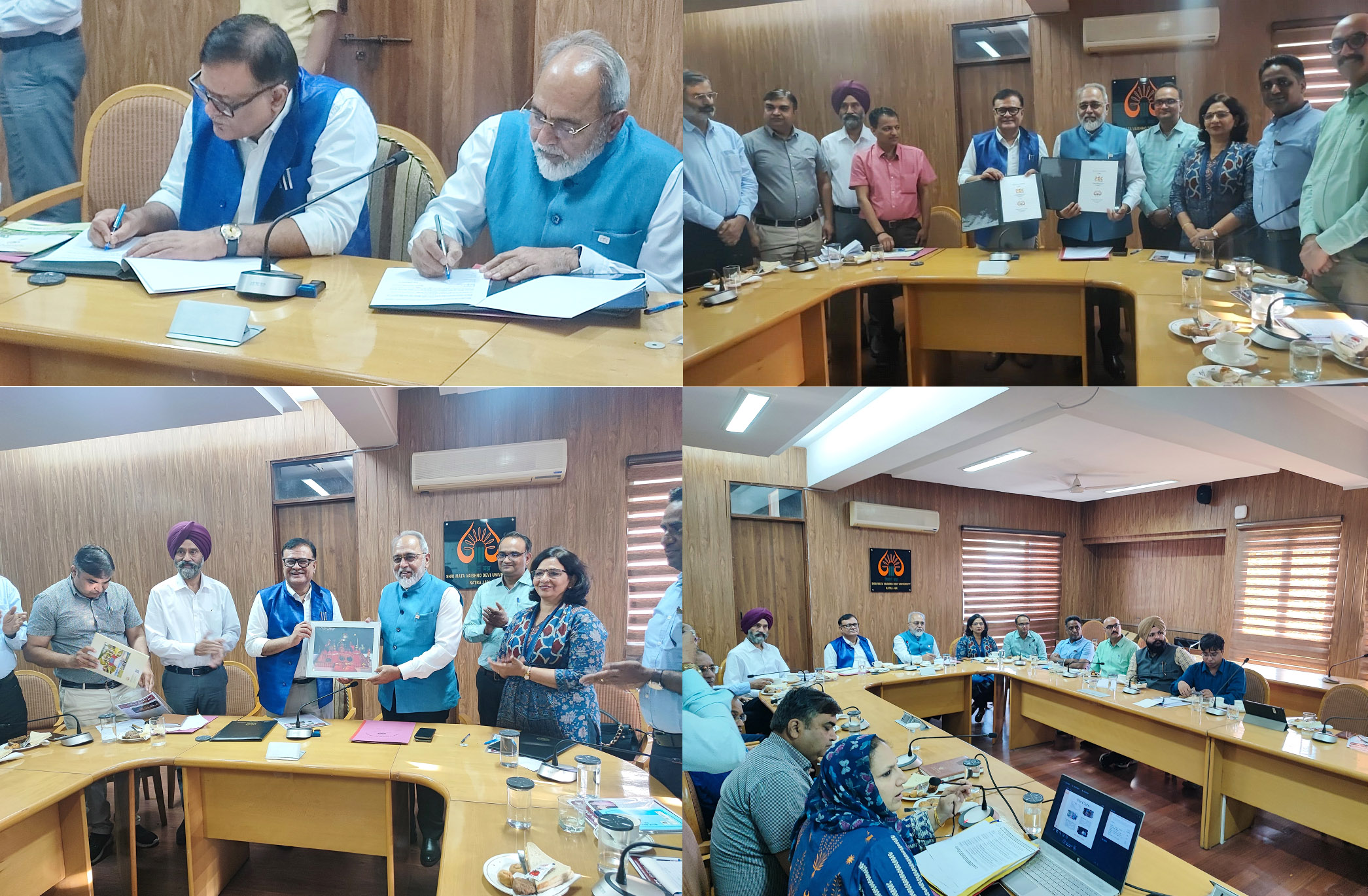 PEC inks MoU with Shri Mata Vaishno Devi University (SMVDU), Katra, Jammu for joint research and academic collaborations